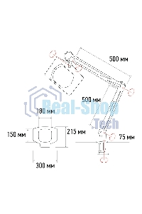 Лупа на струбцине Rexant, квадратная, 5D, с подсветкой, белая