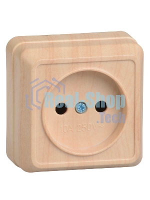 Розетка 1-м ОП Октава 10А IP20 без заземл. сосна ИЭК ERO10-K03-10-DC