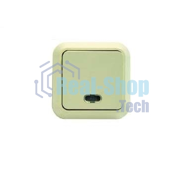 Выключатель 1-кл. Makel ОП 10А IP20 с подсветкой крем.