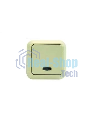 Выключатель 1-кл. Makel ОП 10А IP20 с подсветкой крем.