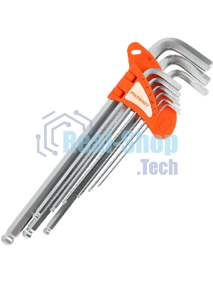 Набор ключей PATRIOT SKH-9EL, шестигранные с шаром, экстра длинные, 1,5-10мм, CRV, 9 шт