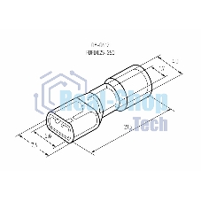 Клемма плоская Rexant полностью изолированная гнездо 6.6 мм 0.5-1.5 мм² (РППи-м 1.5-(6.3))