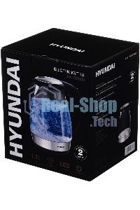 Чайник электрический Hyundai HYK-G2030 1.7л. 2200Вт черный (корпус: стекло)
