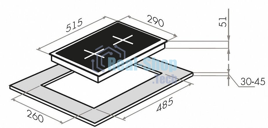 Газовая варочная панель Maunfeld EGHG.32.2CW/G