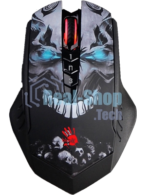 Мышь беспроводная A4Tech Bloody R80 Plus Skull черный, 5000 dpi, радиоканал, USB, кнопки - 8