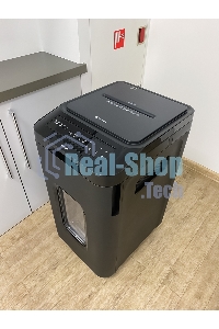 Шредер Heleos АП55-4 черный с автоподачей (секр.P-4) фрагменты 400лист. 55лтр. скрепки скобы пл.карты