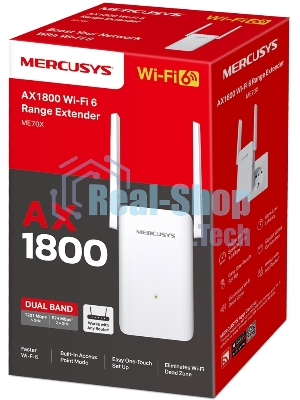 Повторитель беспроводного сигнала Mercusys ME70X AX1800 10/100/1000 белый (упак.:1шт)