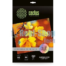 Фотобумага Cactus Prof CS-HGA326050 A3/260г/м2/50л./белый глянцевое для струйной печати