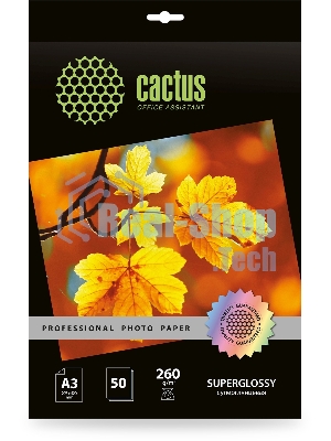 Фотобумага Cactus Prof CS-HGA326050 A3/260г/м2/50л./белый глянцевое для струйной печати