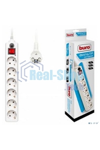 Сетевой фильтр Buro 600SH-5-W 5 м (6 розеток) белый (коробка)