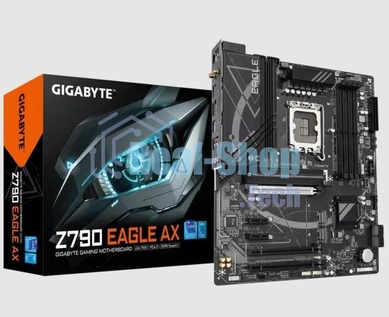Материнская плата Gigabyte Z790 EAGLE AX, LGA 1700, Intel Z790, 4xDDR5, 4xSATA, 3xM.2, 1xPCIe 3.0 x1, 1xPCIe 4.0 x4, 1xPCIe 5.0 x16, 1xHDMI, 1xDP, 1x 2.5Gb LAN, 2xUSB-A 2.0, 4xUSB-A 3.2 Gen 1, 1xUSB 3.2 Gen 2, 7.1, ATX