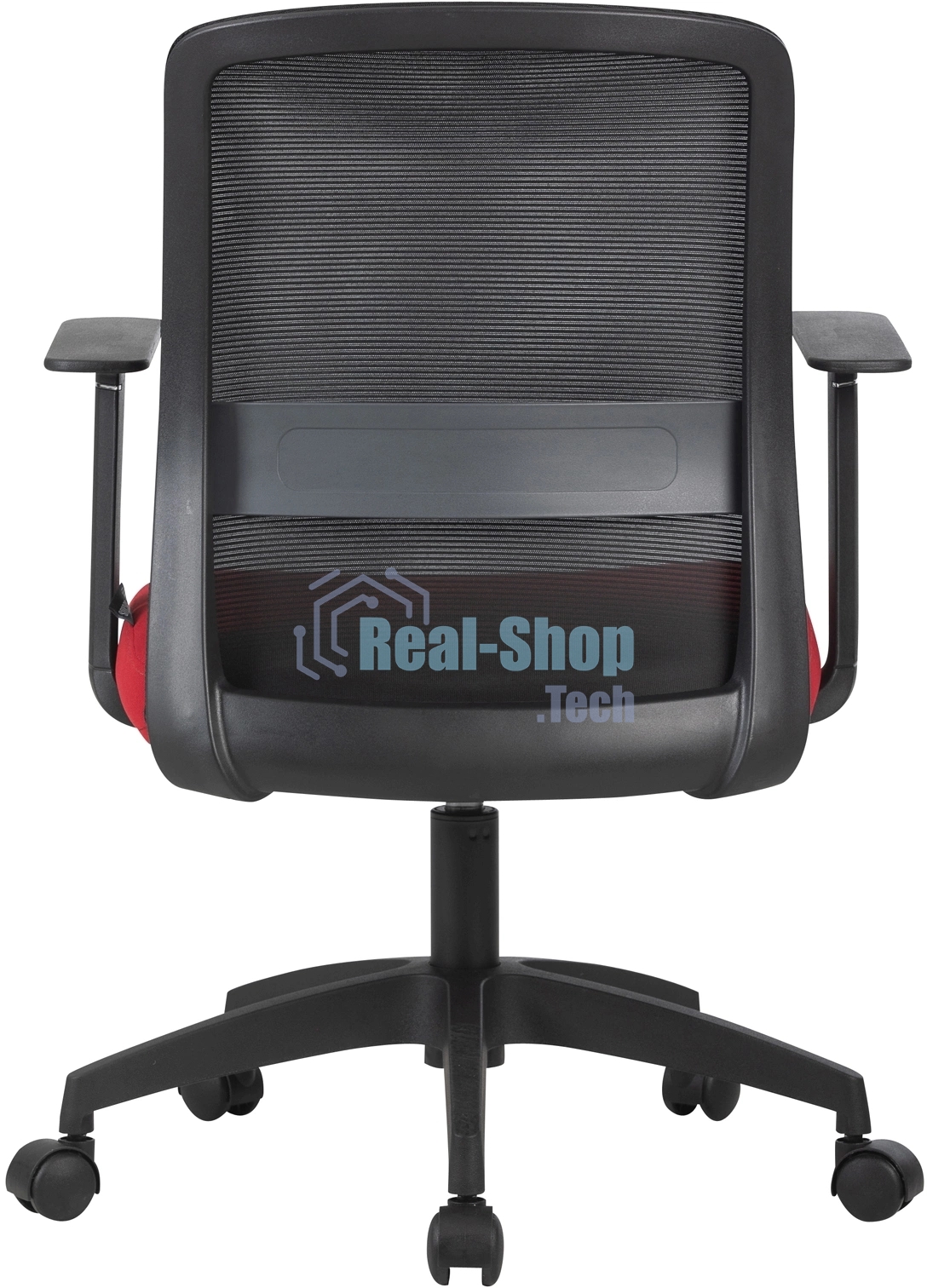 Кресло компьютерное Cactus CS-MC333-BKRD черный, сиденье темно-красный, сетка/ткань, низк.спин. крестов. пластик, пластик черный