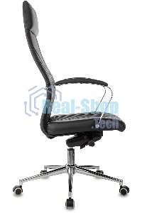 Кресло руководителя Бюрократ CH-610SL-Lux черный. эко.кожа. крестов. металл хром