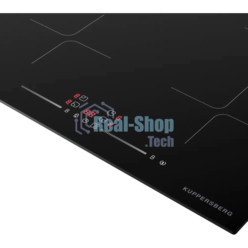 Индукционная варочная панель Kuppersberg ICI 615, индукция, High-Tech, 59 см, 9 уровней мощности, блокировка управления, автоматическое отключение, Inverter, таймер, Booster, Flexi-zone, слайдерное управление, черный