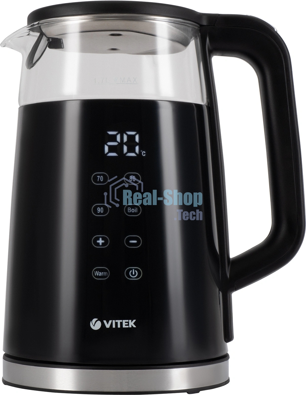 Чайник электрический Vitek VT-8827 1.7л. 2200Вт разноцветный корпус: стекло/металл