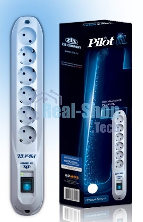 Сетевой фильтр Pilot GL 7 м (6 розеток) белый (коробка)