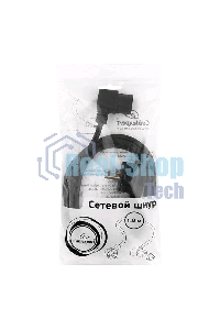 Кабель питания Gembird 1.8м, VDE(0.75мм), черный, угловой разъем, с зазем., пакет PC-186A-VDE