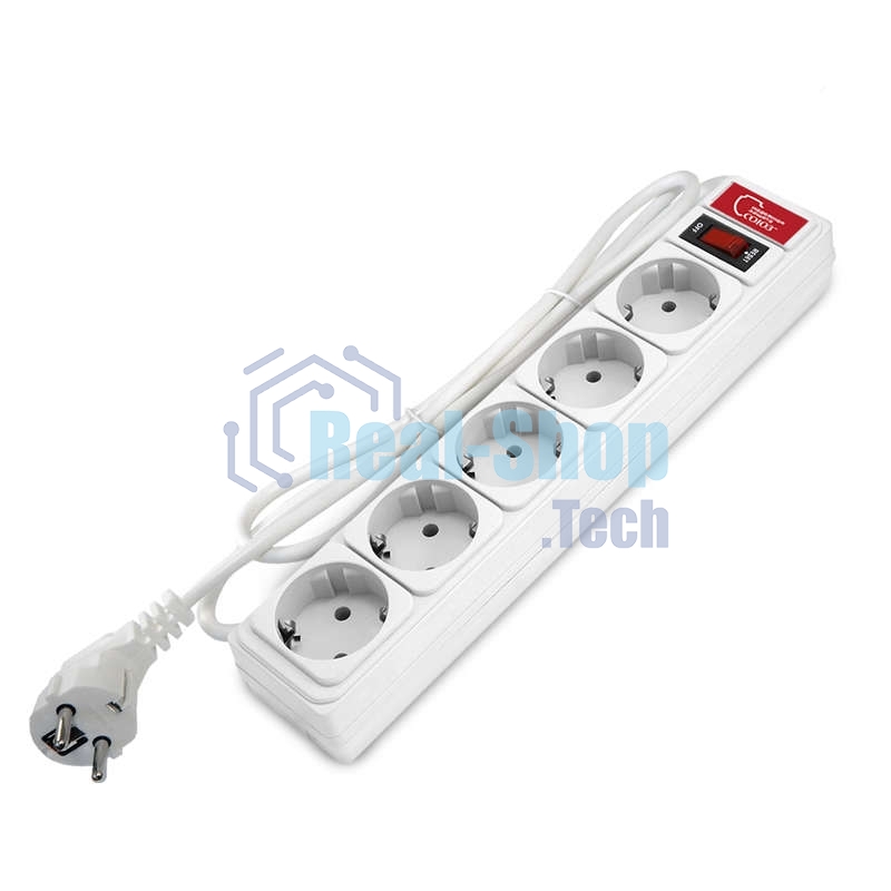 Удлинитель с сетевым фильтром 5х1.8 10А ПВС 3х0.75 бел. Союз 1340