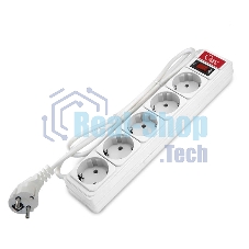 Удлинитель с сетевым фильтром 5х1.8 10А ПВС 3х0.75 бел. Союз 1340