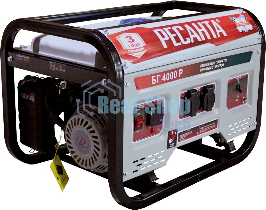 Электрогенератор бензиновый Ресанта БГ 4000 Р, 3 кВт, 66 дБ, 40.8 кг
