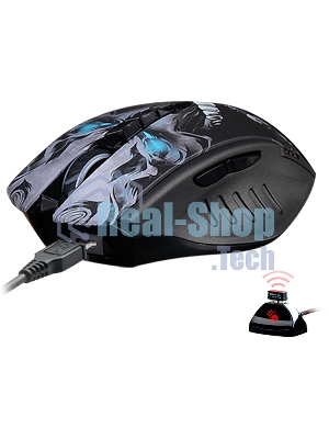 Мышь беспроводная A4Tech Bloody R80 Plus Skull черный, 5000 dpi, радиоканал, USB, кнопки - 8