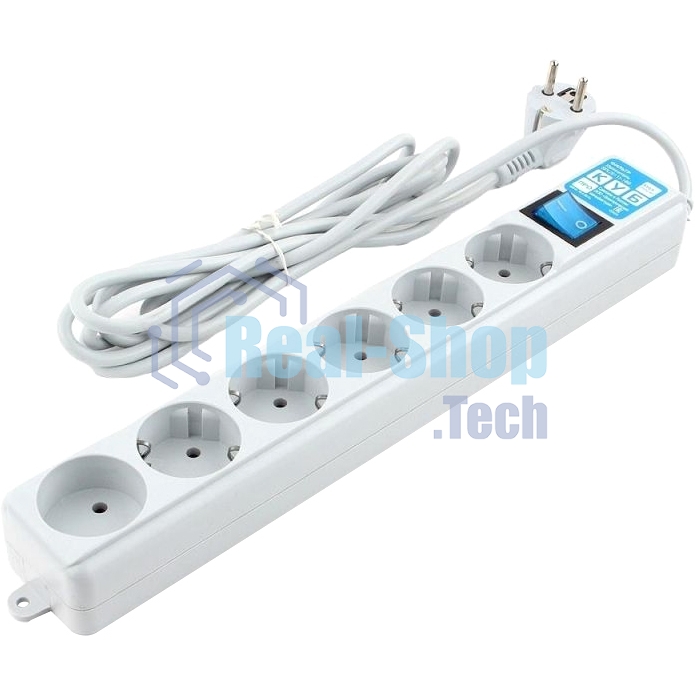 Фильтр-удлинитель PowerCube PRO (SPL(5+1)-16B-P-5М) 5.0 м, LC контур - подавление В/Ч помех, 16А/3,5 кВт