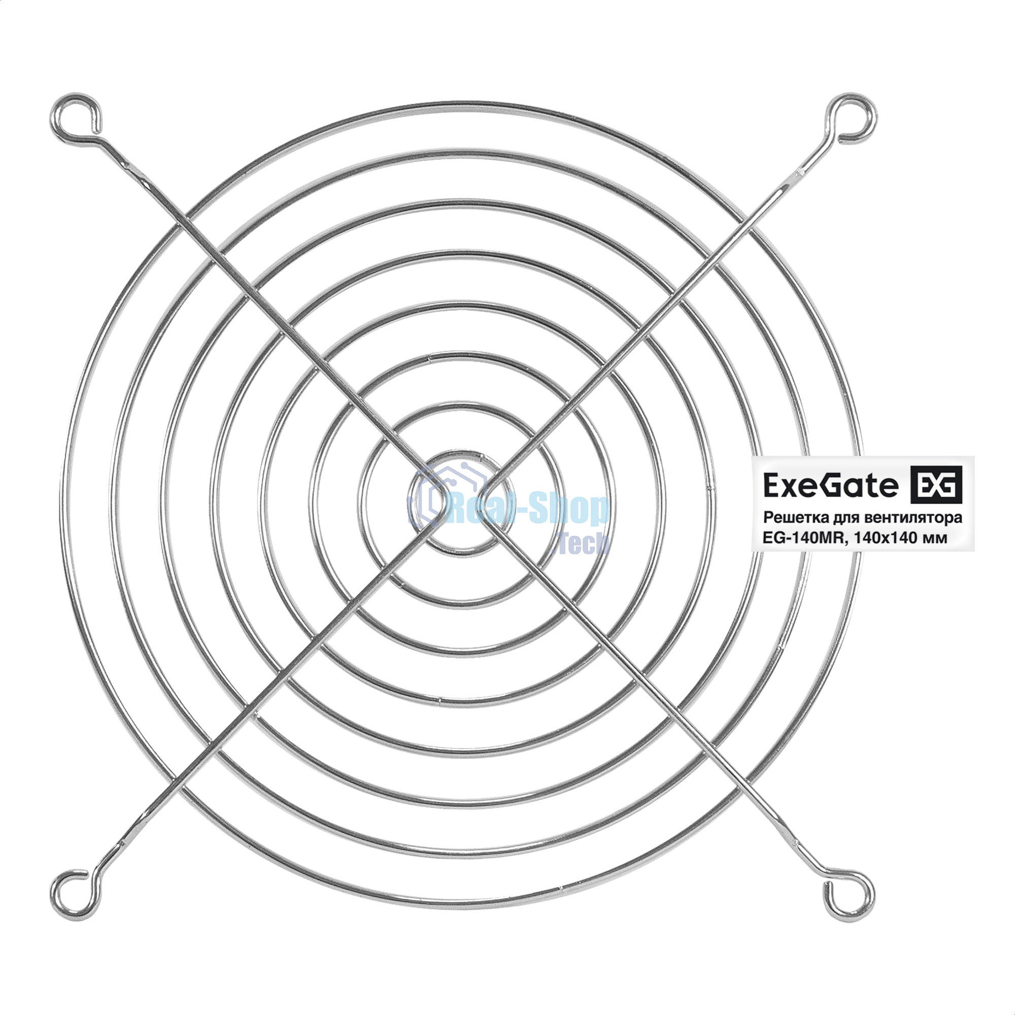 Решетка для вентилятора 140x140 ExeGate EG-140MR (140x140 мм, металлическая, круглая, никель)