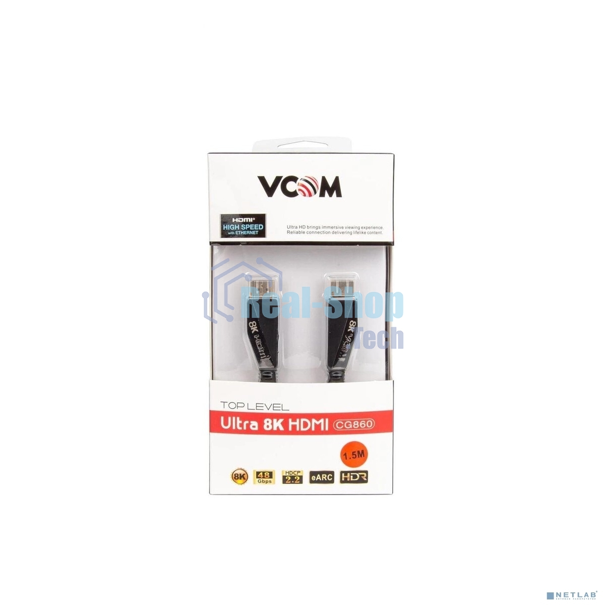Кабель HDMI 19M/M,ver. 2.1, 8K@60 Hz 1.5m VCOM CG860-1.5M