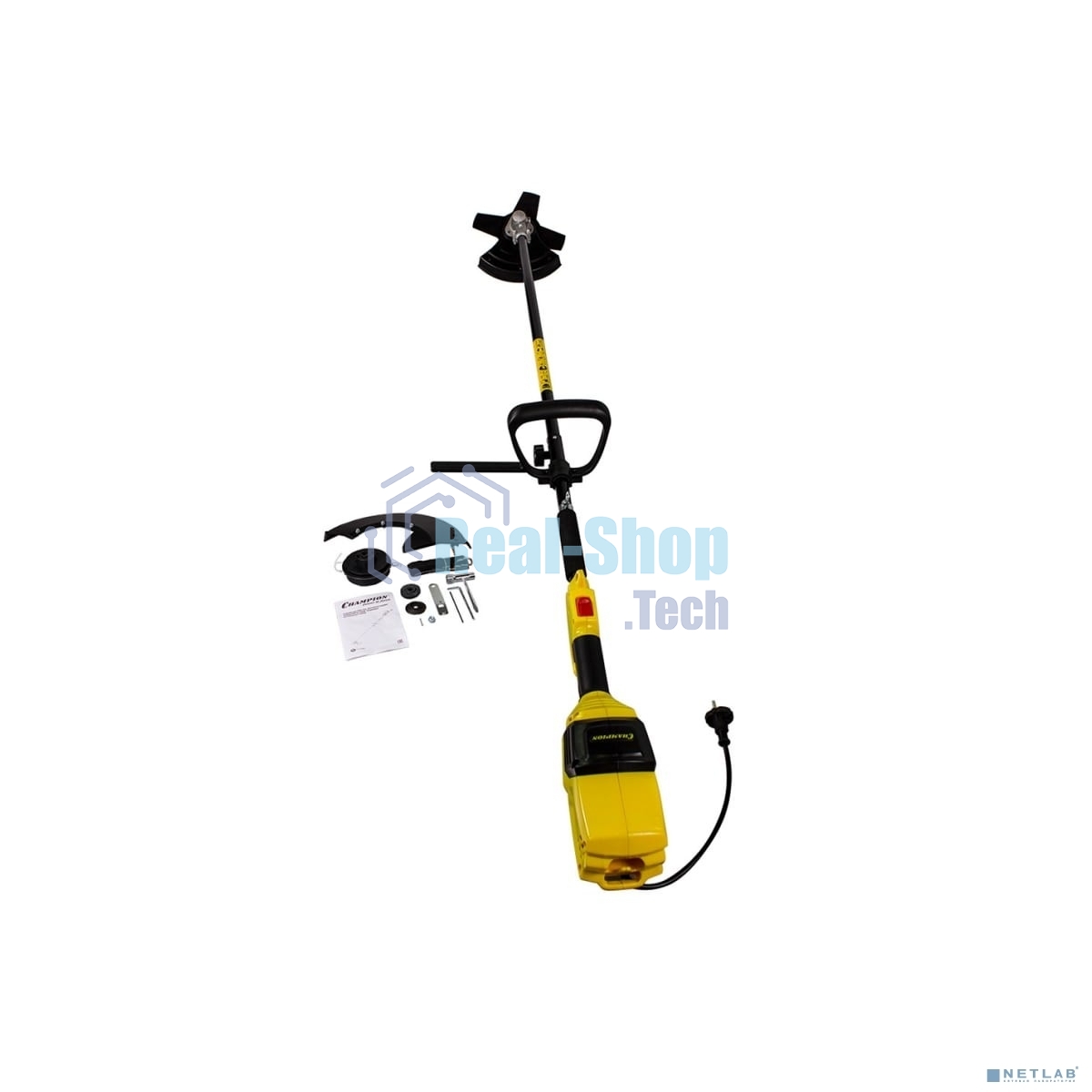 Триммер Champion ET1004A1000Вт 42/23см верхний двиг., прямая разъемная штанга 4кг НОЖ