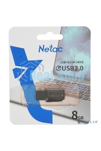 Флешка USB Netac U197 8Gb NT03U197N-008G-20BK, USB 2.0, пластиковая, черная