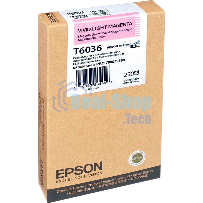 Картридж струйный Epson C13T603600 светло-пурпурный для Epson St Pro 7880/9880 (220мл)