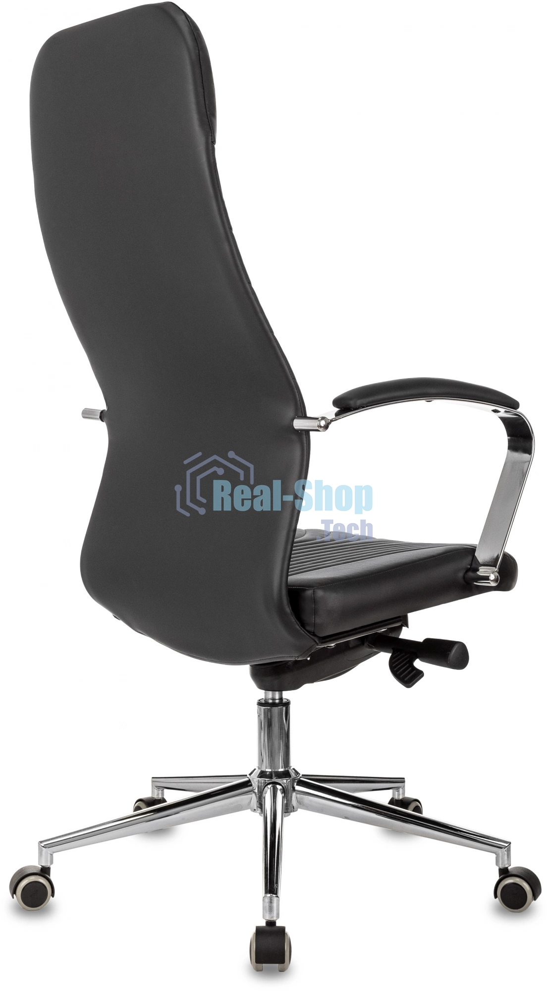Кресло руководителя Бюрократ CH-610SL-Lux черный. эко.кожа. крестов. металл хром