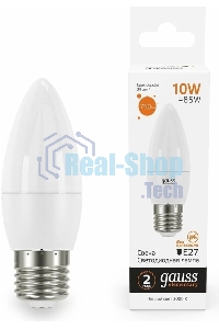 Лампа cветодиодная Gauss Elementary Свеча 10W 750lm 3000K E27 LED