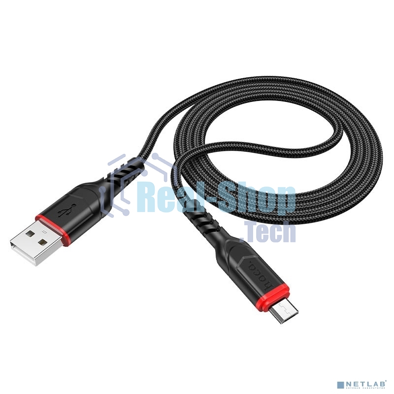 Кабель USB Micro/HOCO HC-44890 X59/1m/2.4A/Нейлон/черный