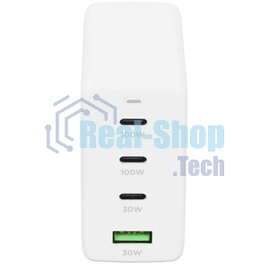Зарядное устройство Cablexpert MP3A-PC-66 100Вт GaN, 5A, QC5.0/PD, 3xType-C, 1xUSB, белый, коробка