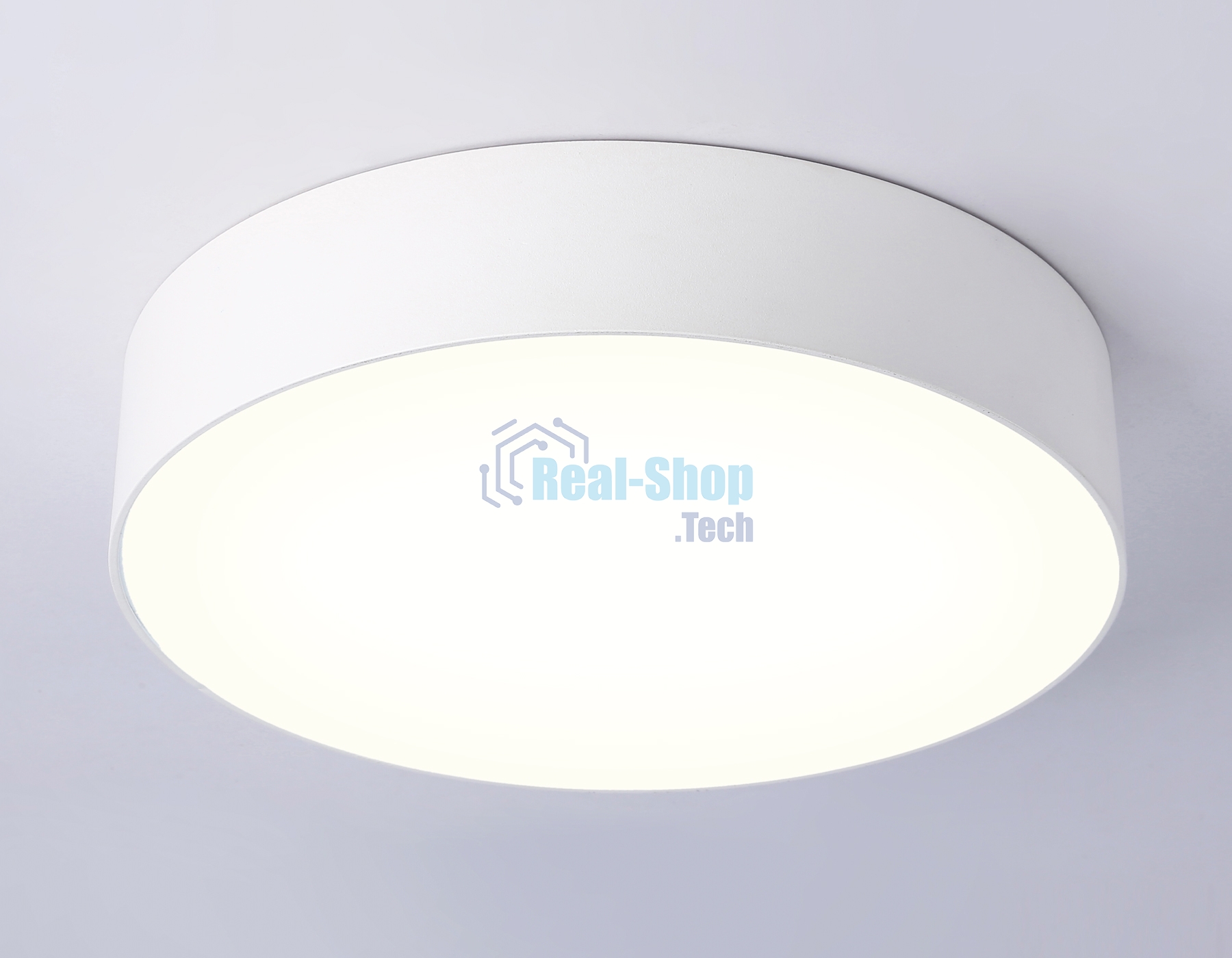 Потолочный светодиодный светильник Ambrella light FV5519 WH белый LED 26W 3000K D220*58 (Без ПДУ)