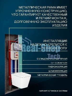 Комплект BAU 6 в 1: рамная инсталляция BAU NEO 45, унитаз подвесной торнадо Bau Stil Hurricane-2, сиденье дюропласт микролифт, клавиша BAU Stil антивандальная, нержавеющая сталь сатин
