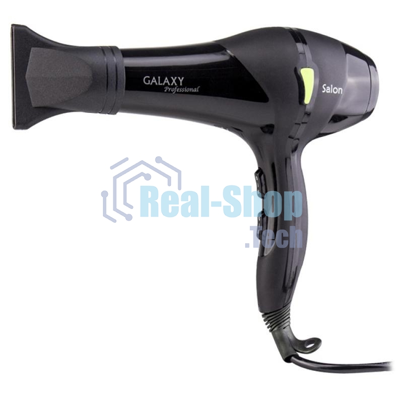 Фен для волос профессиональный Galaxy Line GL 4317, черный, 2200 Вт, АС мотор, 2 скоростных режима, 3 температурных режима, защита мотора от перегрева, защитная сетка, подвесная петля,насадка-концентратор