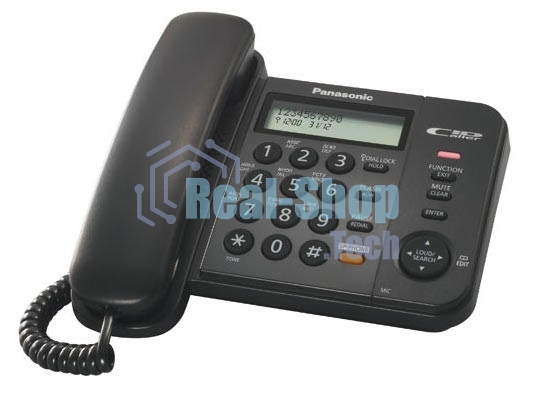 Телефон проводной Panasonic KX-TS2358RUB черный АОН,Caller ID,ЖКД,блокировка набора,выключение микрофона,кнопка 