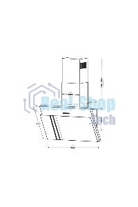 Вытяжка наклонная Centek CT-1826-60 черный, 60 см, 600 куб. м/ч, 69 дБ