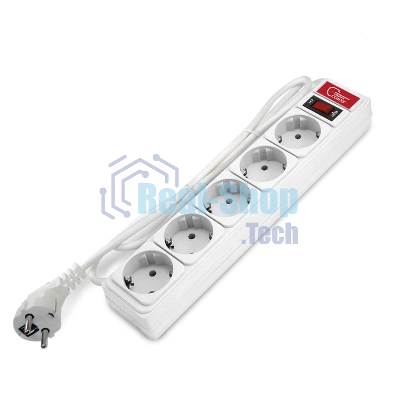 Удлинитель с сетевым фильтром 5х1.5 м 10А ПВС 3х0.75 бел. Союз 1324