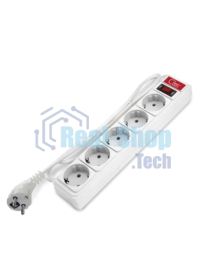 Удлинитель с сетевым фильтром 5х1.5 м 10А ПВС 3х0.75 бел. Союз 1324