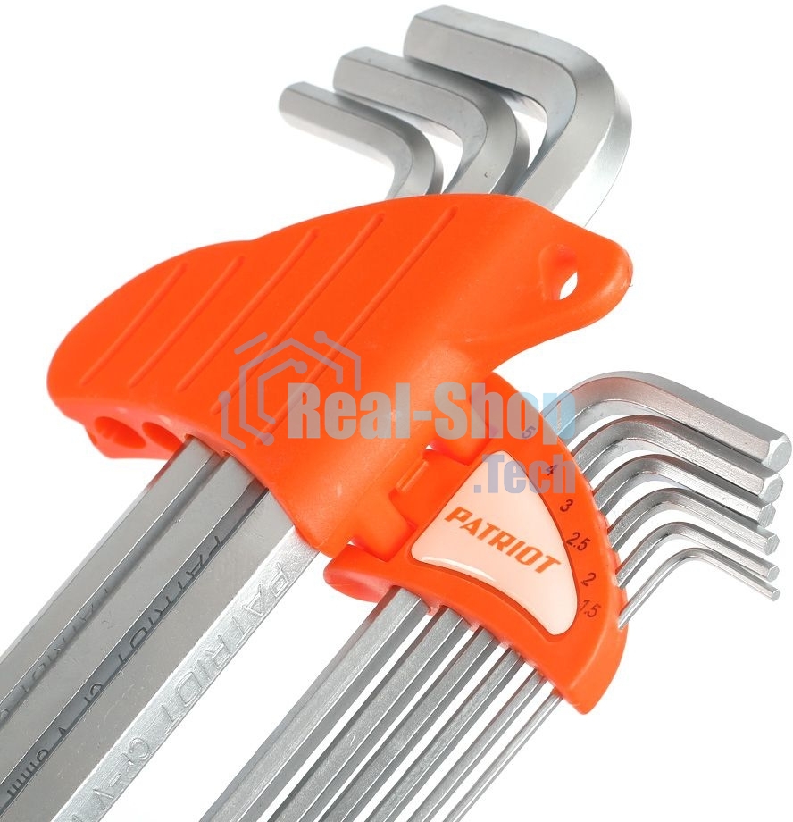 Набор ключей PATRIOT SKH-9EL, шестигранные с шаром, экстра длинные, 1,5-10мм, CRV, 9 шт