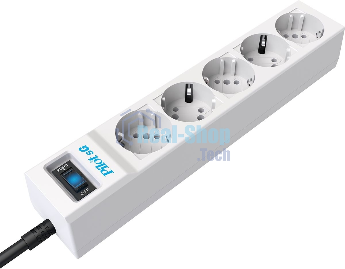 Сетевой фильтр Pilot SG 3 м (5 розеток) белый (коробка)