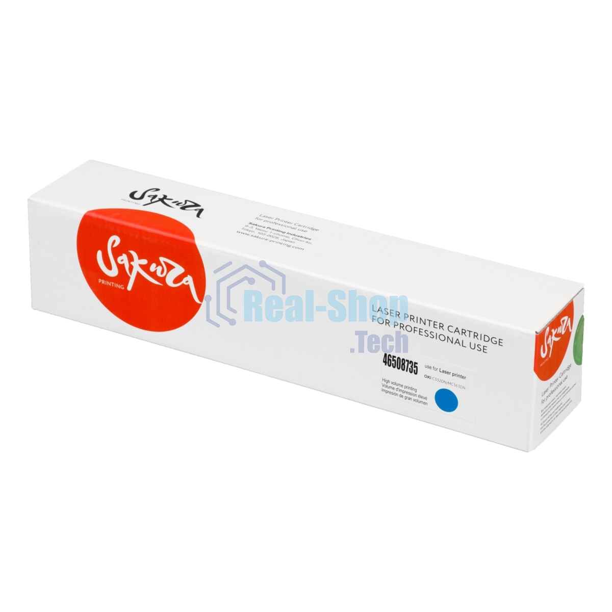 Картридж Sakura 46508735 для OKI C332/MC363, голубой, 3 000 к.