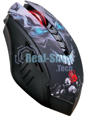 Мышь беспроводная A4Tech Bloody R80 Plus Skull черный, 5000 dpi, радиоканал, USB, кнопки - 8
