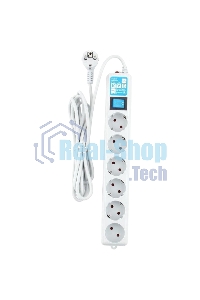 Фильтр-удлинитель PowerCube PRO (SPL(5+1)-16B-P-5М) 5.0 м, LC контур - подавление В/Ч помех, 16А/3,5 кВт