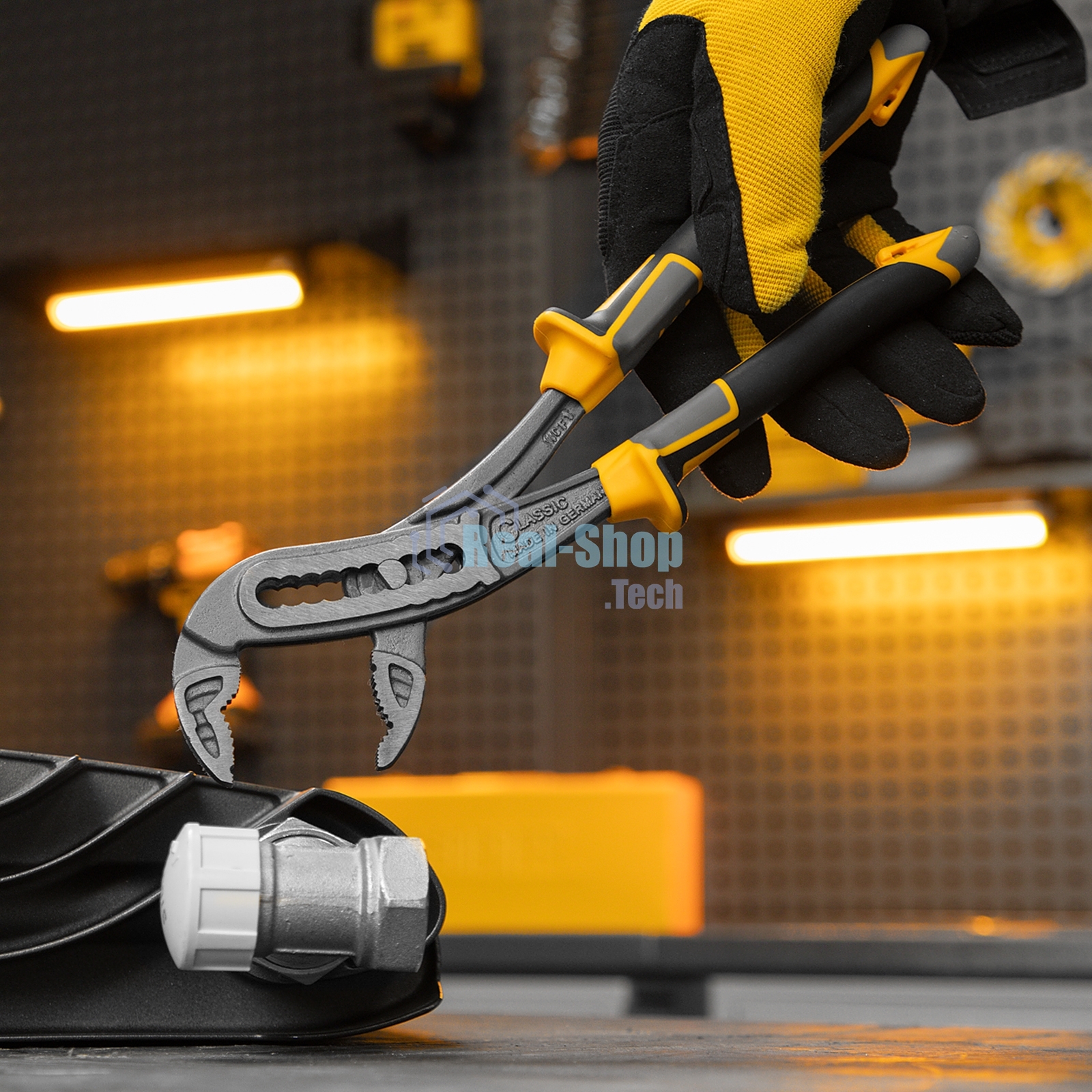 Клещи переставные Denzel трехкомпонентные рукоятки 240 мм