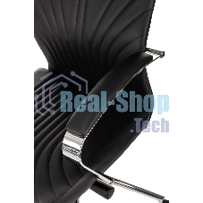 Кресло руководителя Бюрократ CH-610SL-Lux черный. эко.кожа. крестов. металл хром