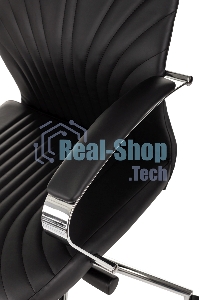 Кресло руководителя Бюрократ CH-610SL-Lux черный. эко.кожа. крестов. металл хром